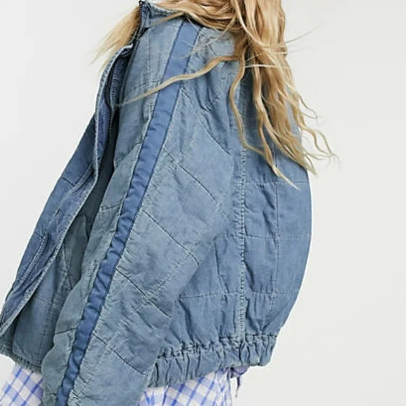 SOLD Free People Denim Dolman Jacket - Picture 4 of 9